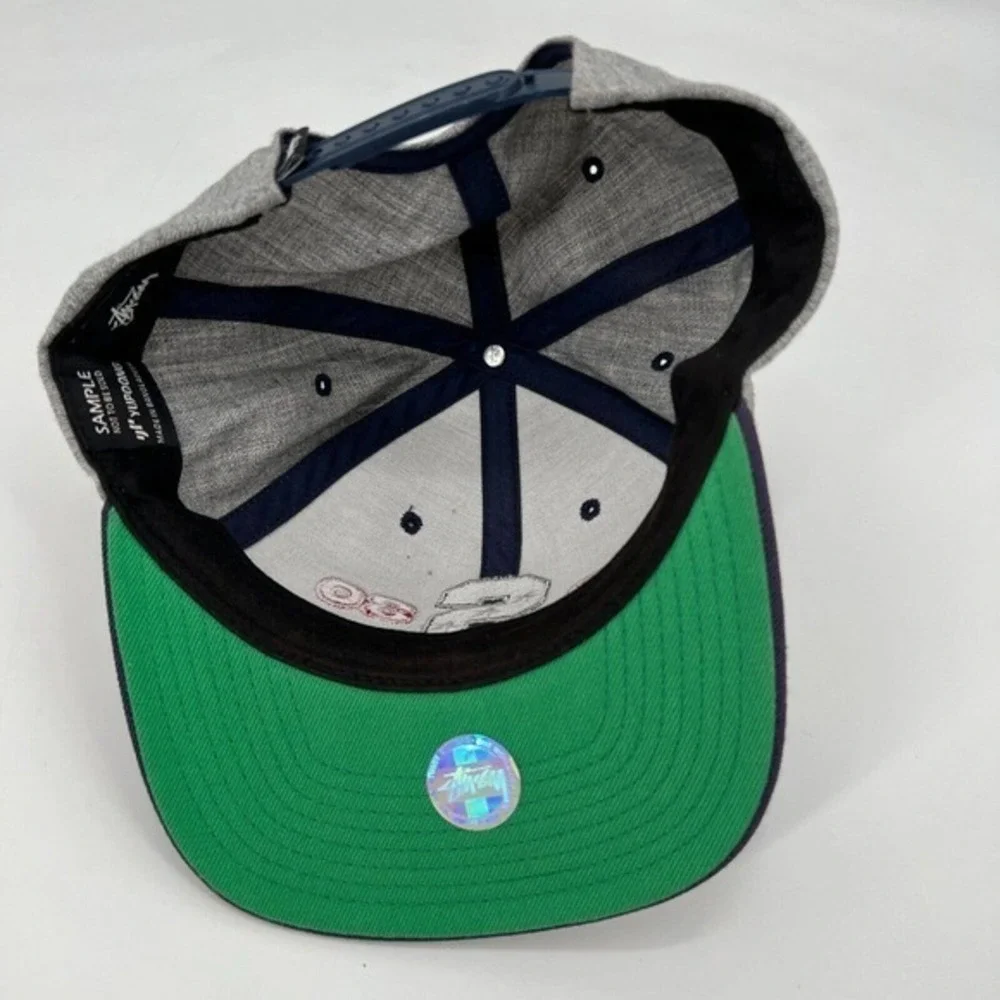 Vintage Stussy Hat Cap SnapBack Rare Sample Wool Blend Gray Streetwear YUPOONG